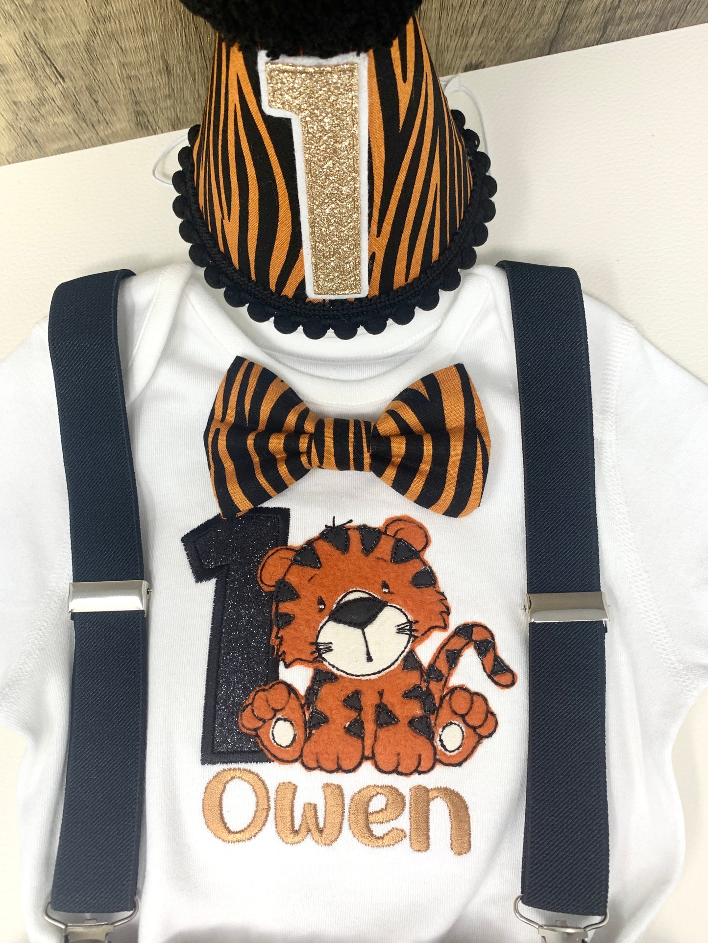 Tiger Print Safari Jungle Birthday Cake Smash  Party Outfit