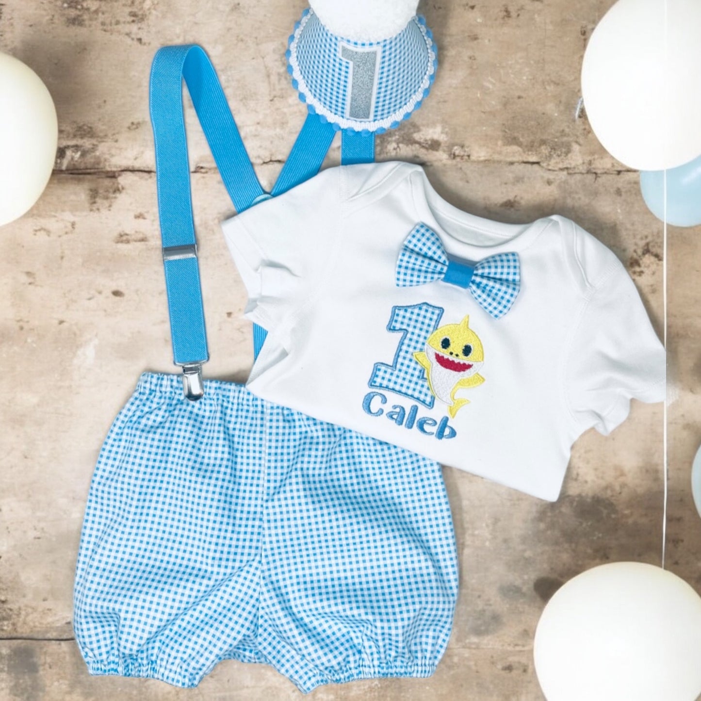 Baby Shark Boy's Luxury 1st Birthday Cake Smash Party Outfit