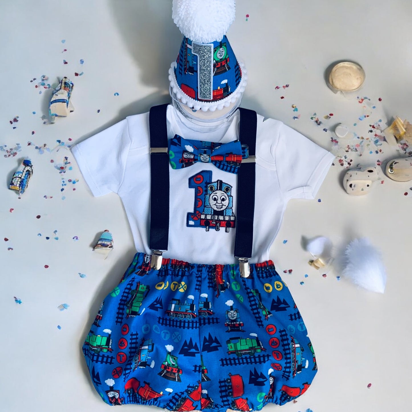 Thomas Tank Engine Train Birthday Cake Smash Party Outfit