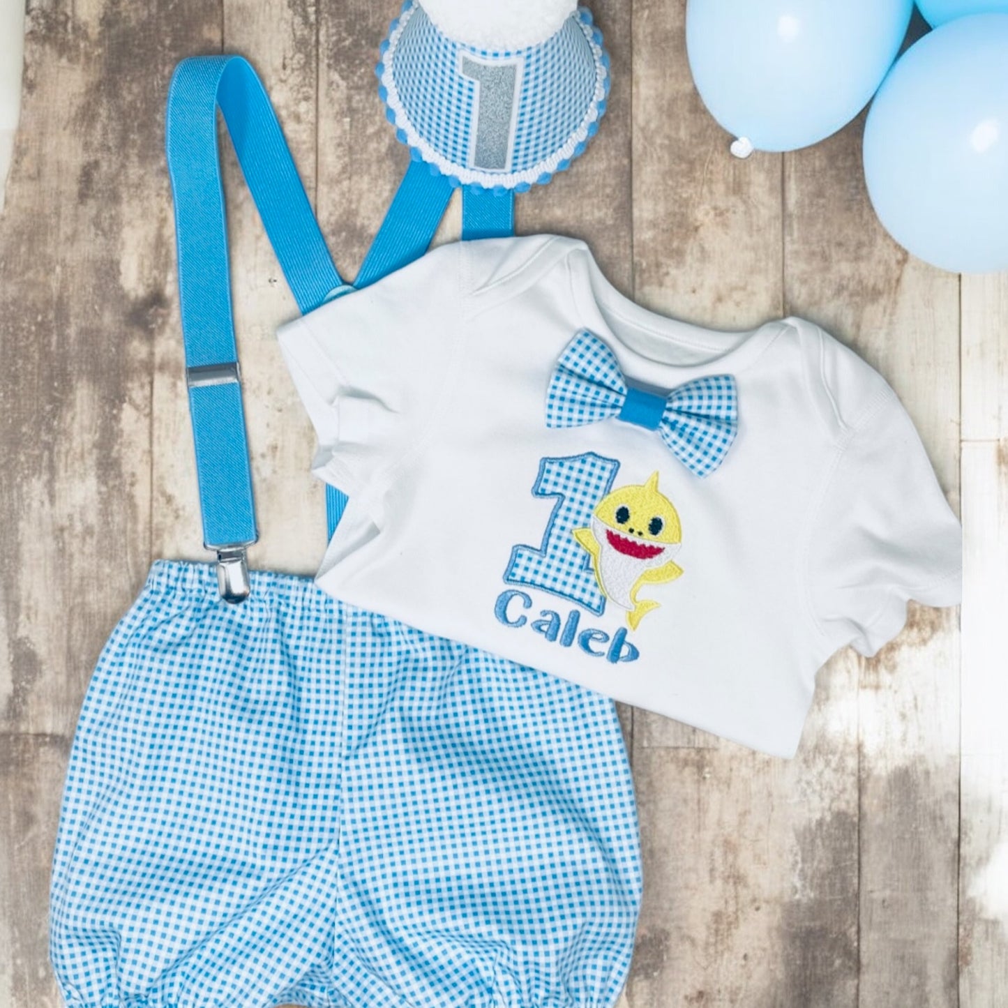 Baby Shark Boy's Luxury 1st Birthday Cake Smash Party Outfit