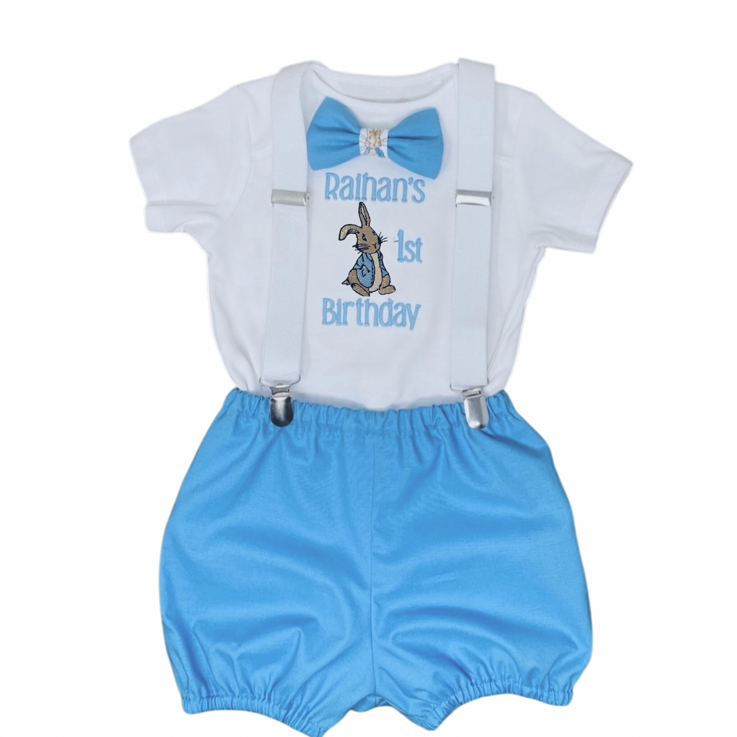 Peter Rabbit Birthday Blue Cake Smash Party Outfit