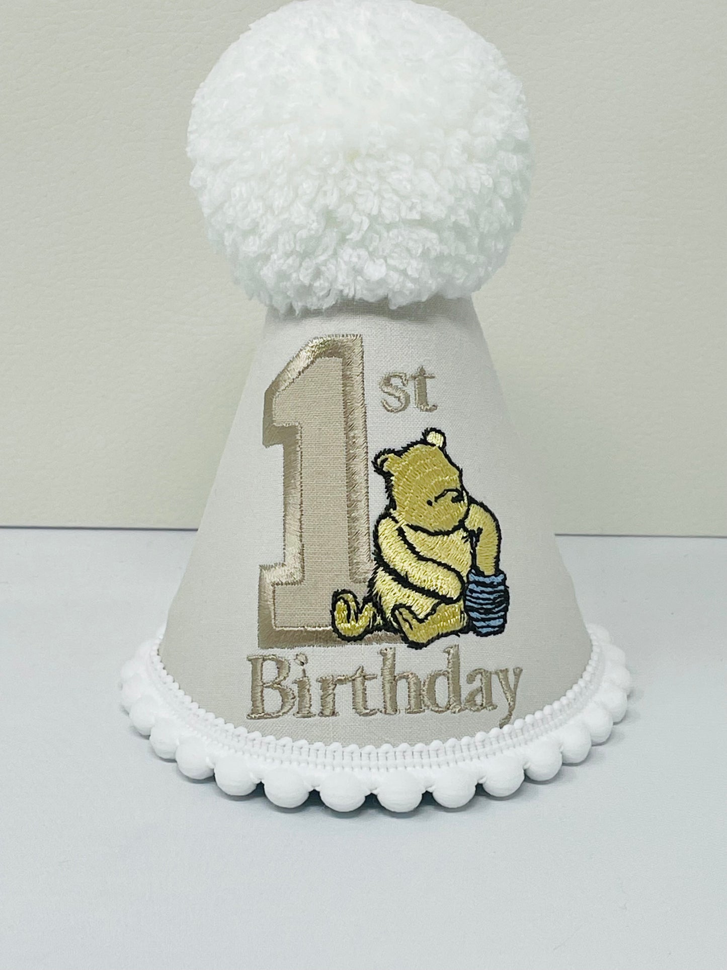 Classic Vintage Winnie the Pooh Bear Birthday Cake-Smash Party Hat