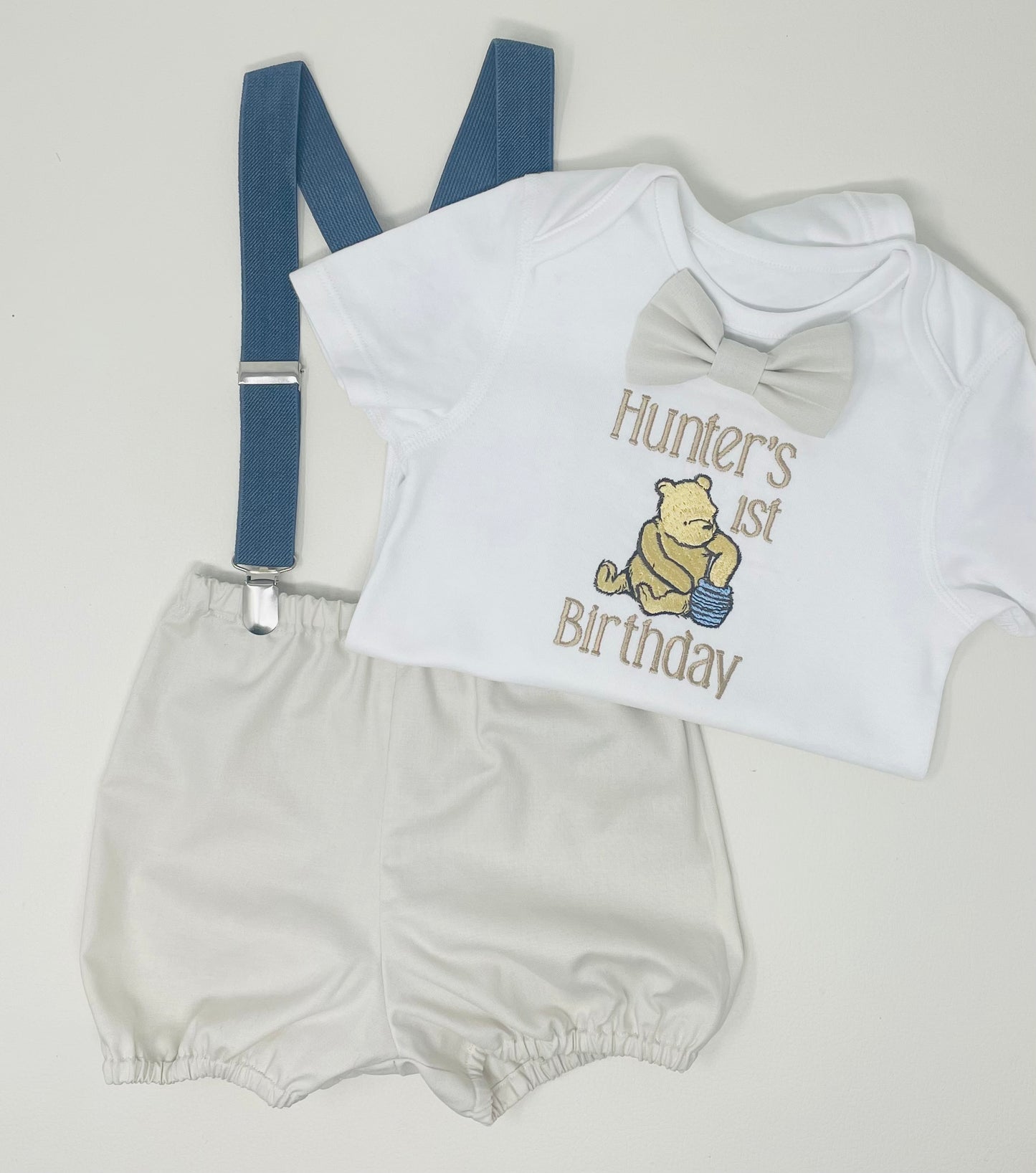 Classic Winnie the Pooh Boy's Personalised Neutral Outfit