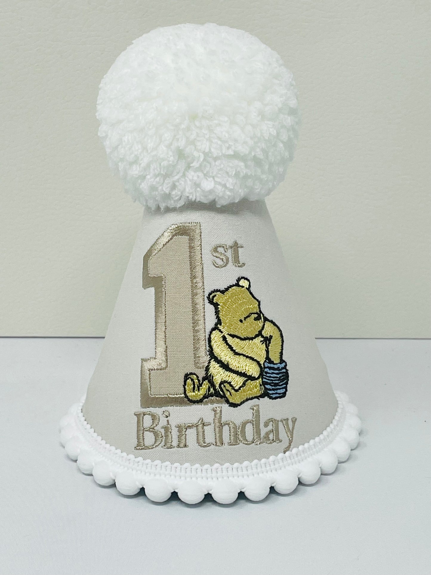 Classic Vintage Winnie the Pooh Bear Birthday Cake-Smash Party Hat