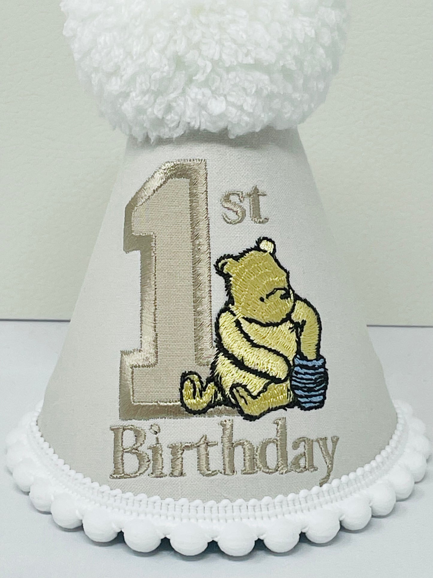 Classic Vintage Winnie the Pooh Bear Birthday Cake-Smash Party Hat