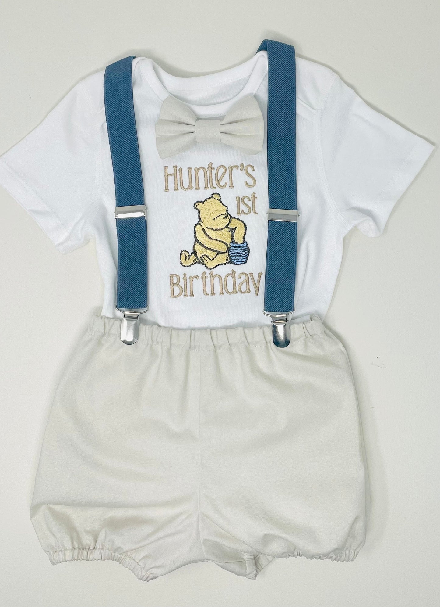 Classic Winnie the Pooh Boy's Personalised Neutral Outfit