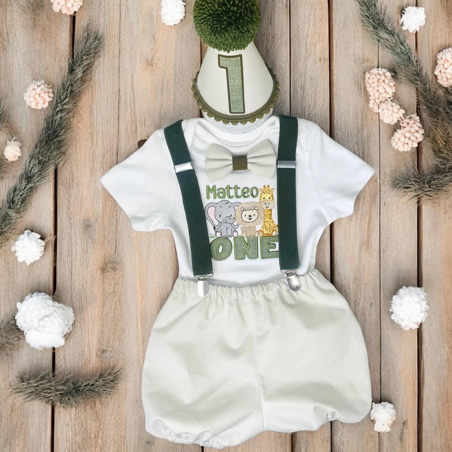 Safari Jungle Birthday Cake Smash Party Outfit