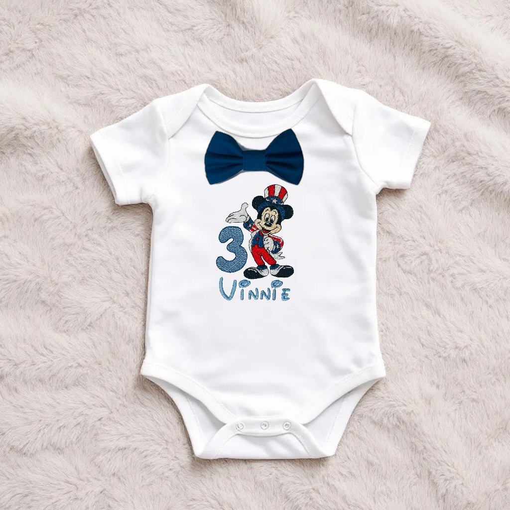 Patriotic Mickey Mouse Navy Blue Birthday Cake Smash Prop Party Outfit