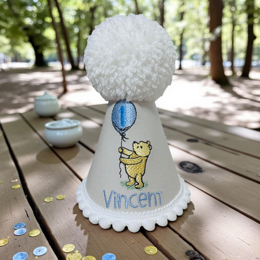 Classic Winnie the Pooh Toddler's Birthday Hat Blue