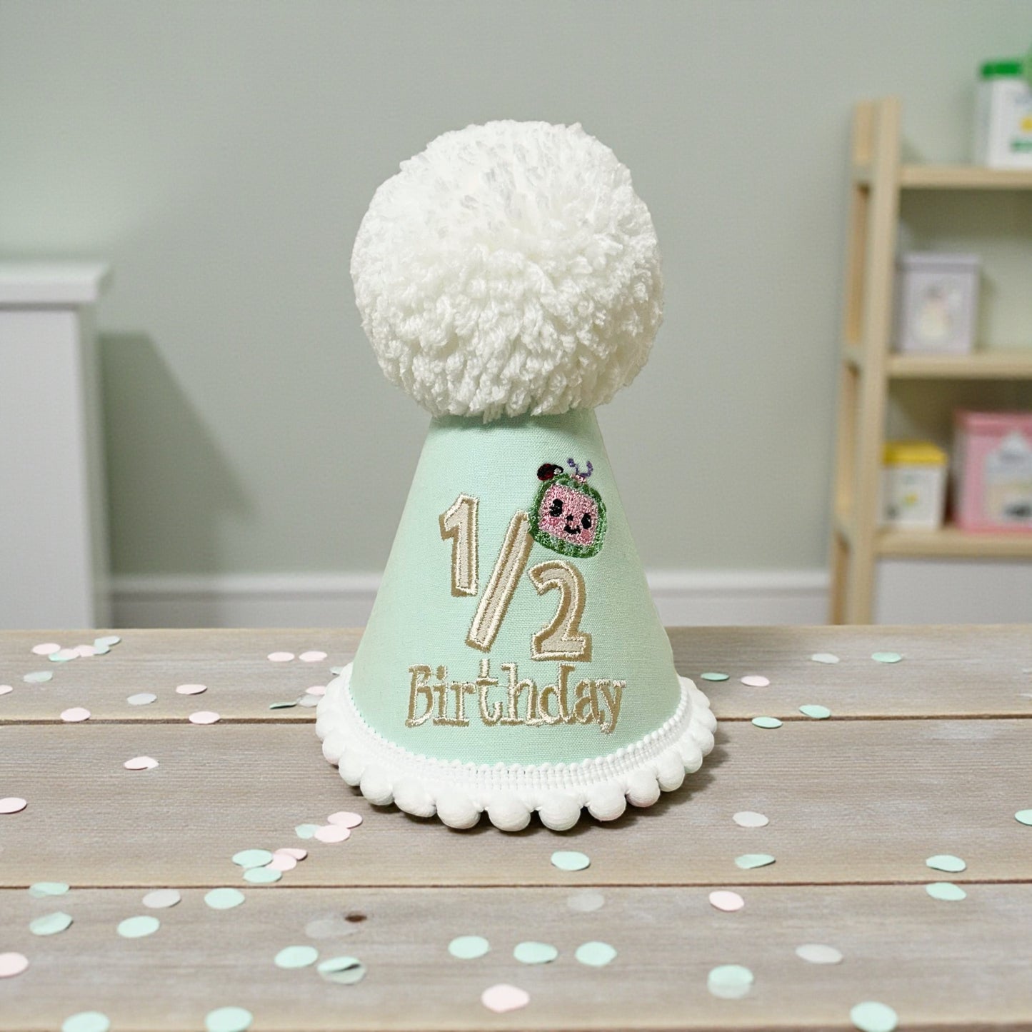 Baby Half Birthday Outfit – Personalised Mint Green Handmade Cake Smash Set