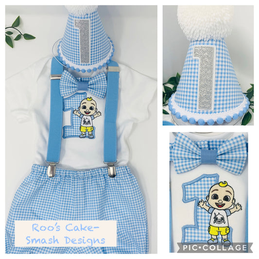 Cocomelon Baby JJ Boy's Birthday Cake Smash Party Outfit