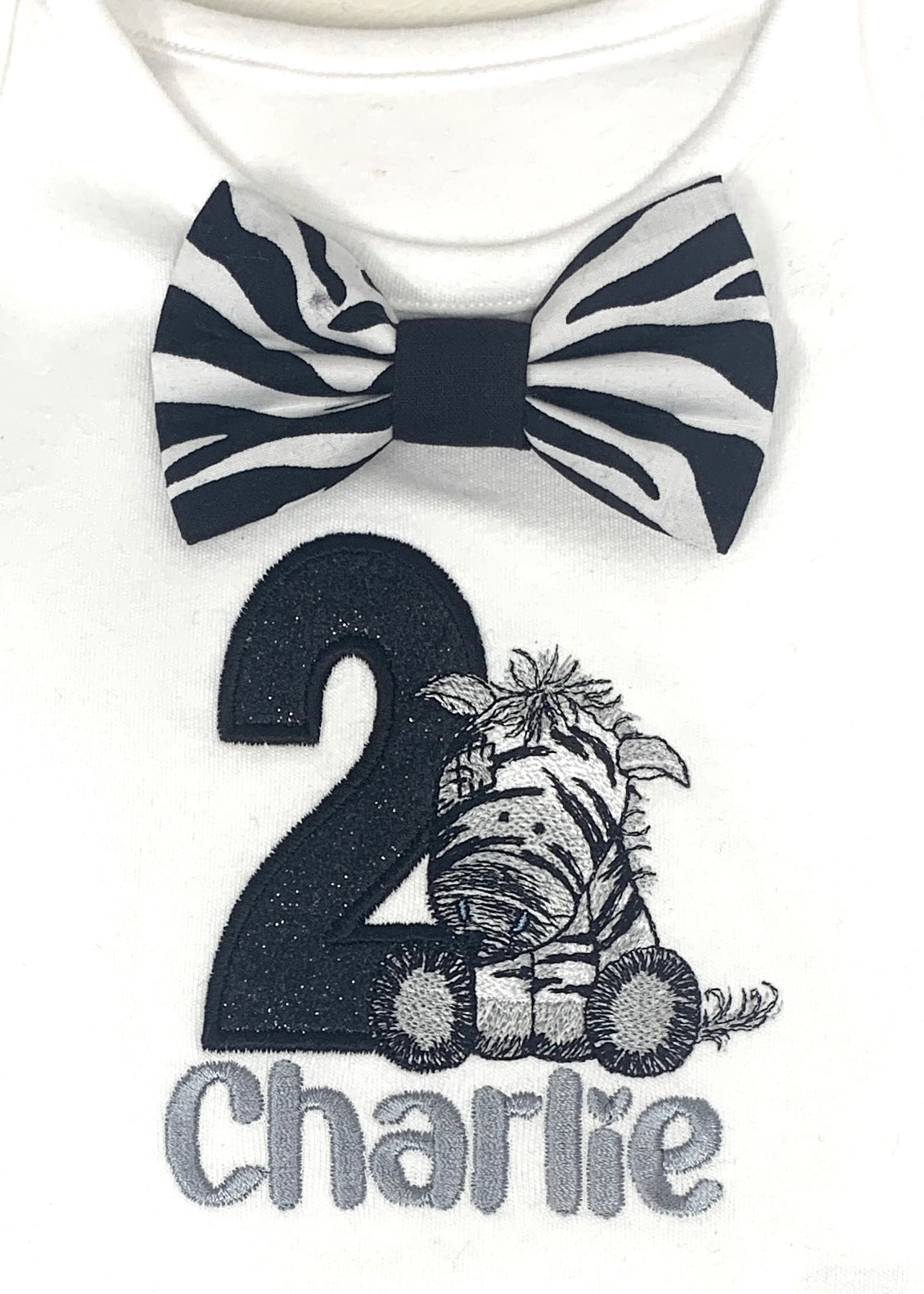 Black & White Zebra Animal Print Birthday Cake Smash Birthday Party Outfit