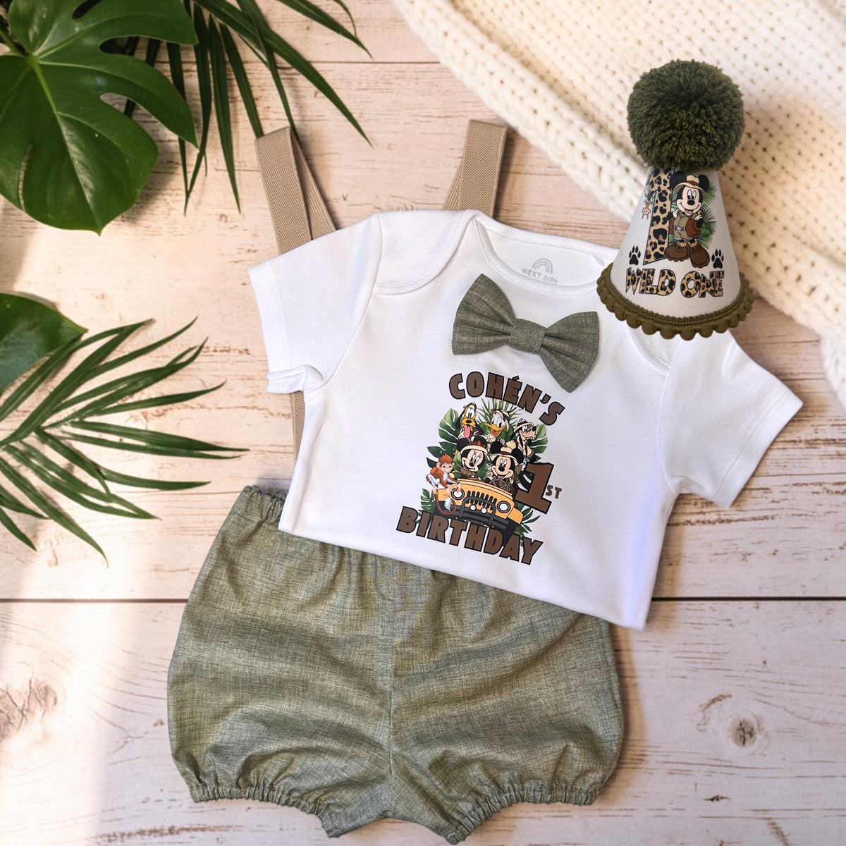 Mickey Safari Birthday Outfit | Wild One Celebration Set | Jungle Cake Smash Clothes