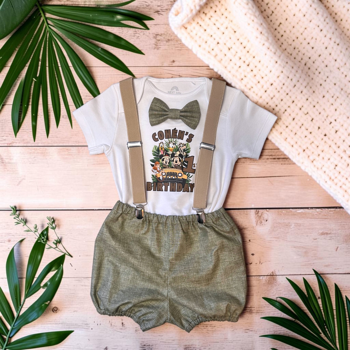 Mickey Safari Birthday Outfit | Wild One Celebration Set | Jungle Cake Smash Clothes