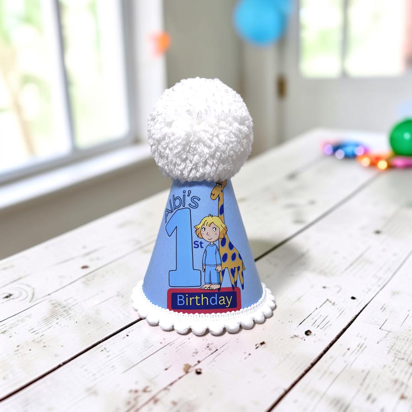 Personalised Baby Boy Giraffe Birthday Outfit – Handmade Cake Smash Set