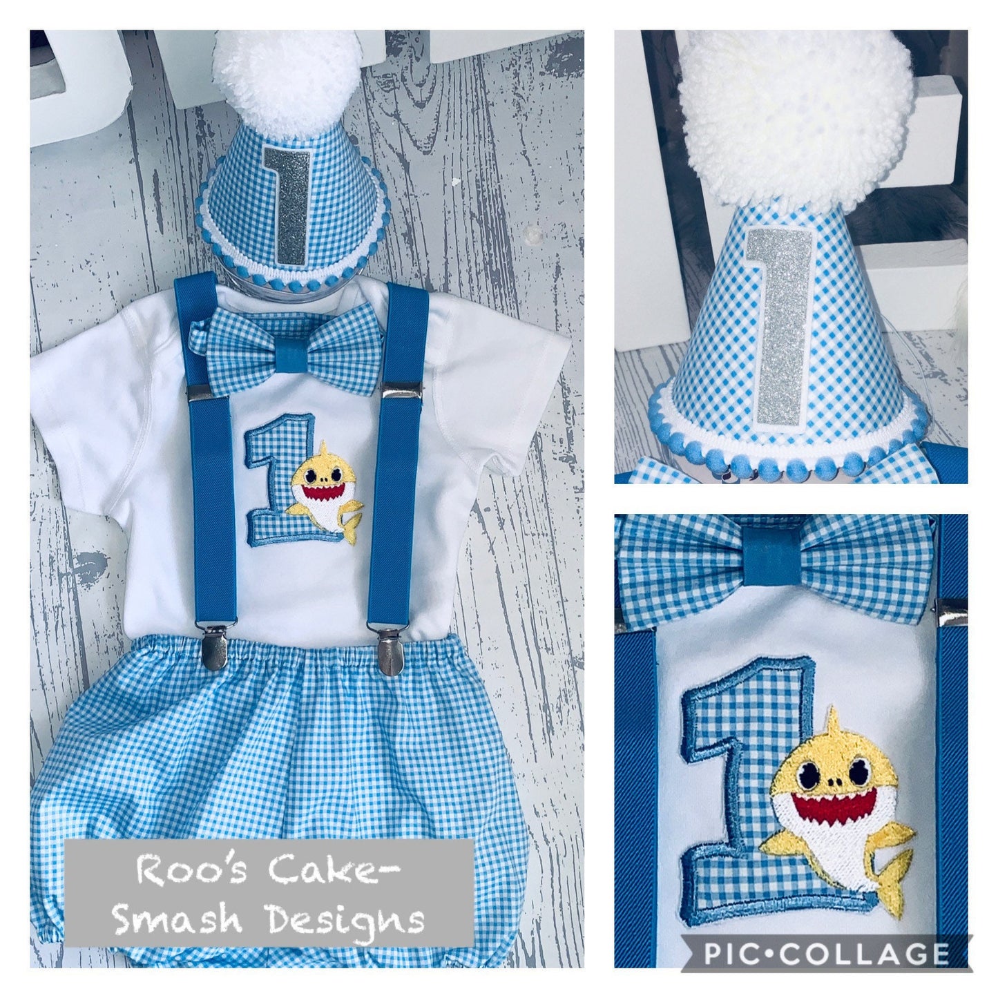 Baby Shark Boy's Luxury 1st Birthday Cake Smash Party Outfit