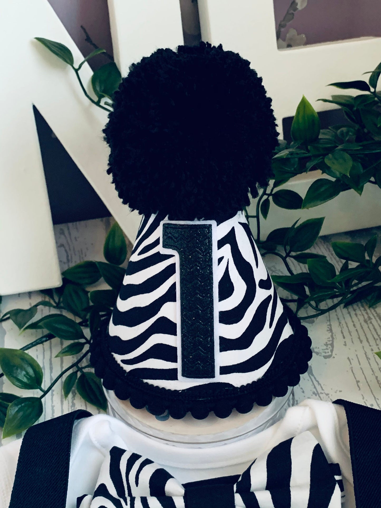 Black & White Zebra Animal Print Birthday Cake Smash Birthday Party Outfit