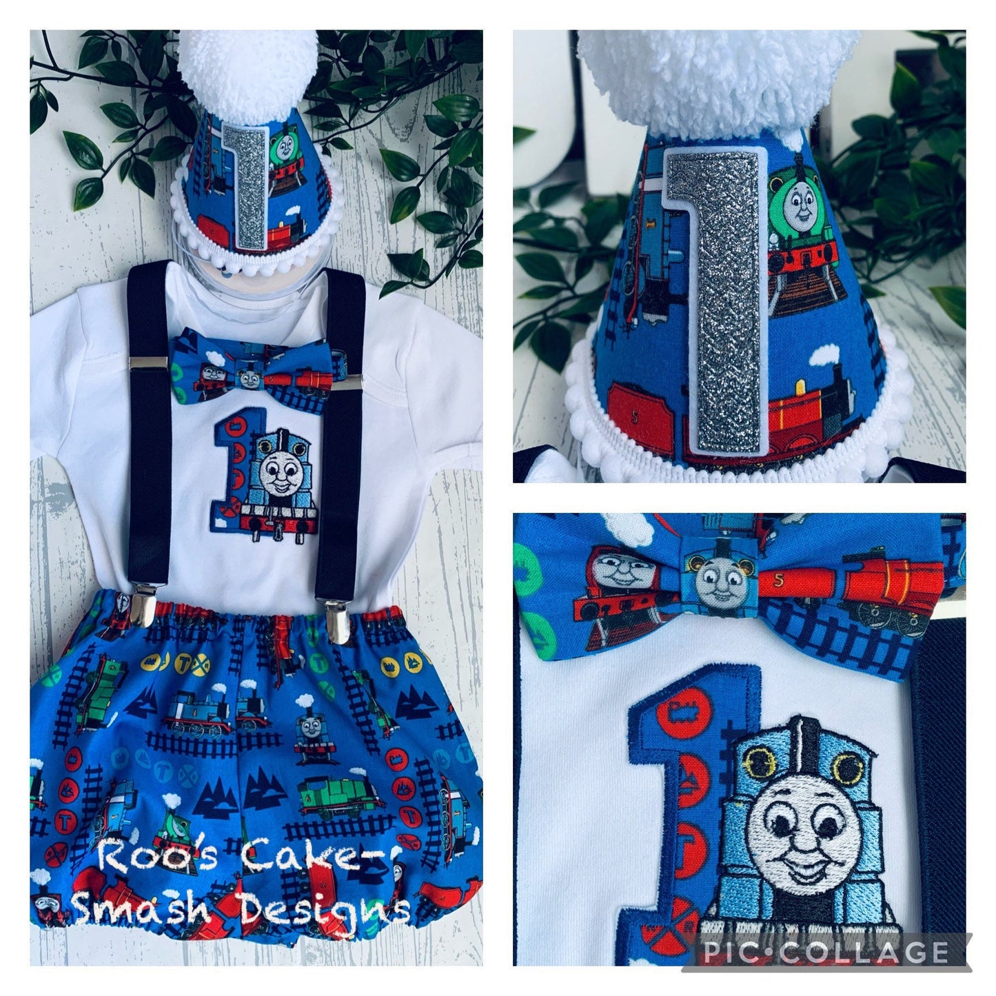 Thomas Tank Engine Train Birthday Cake Smash Party Outfit