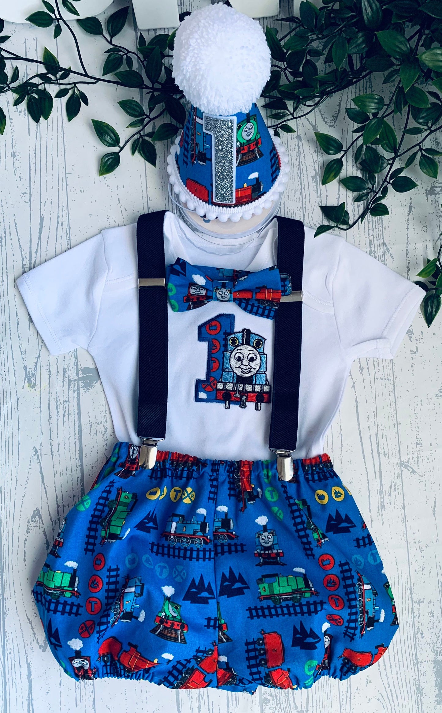 Thomas Tank Engine Train Birthday Cake Smash Party Outfit