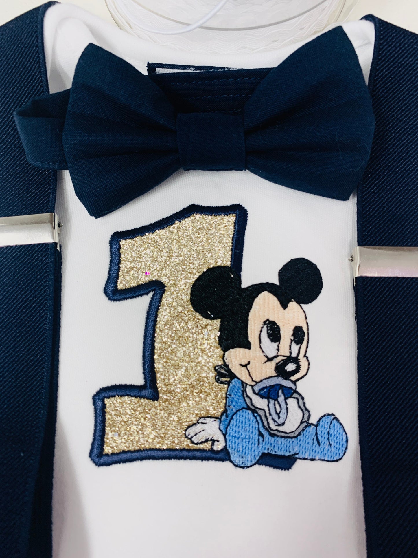 Disney Mickey Mouse Navy Blue Birthday Cake Smash Prop Party Outfit