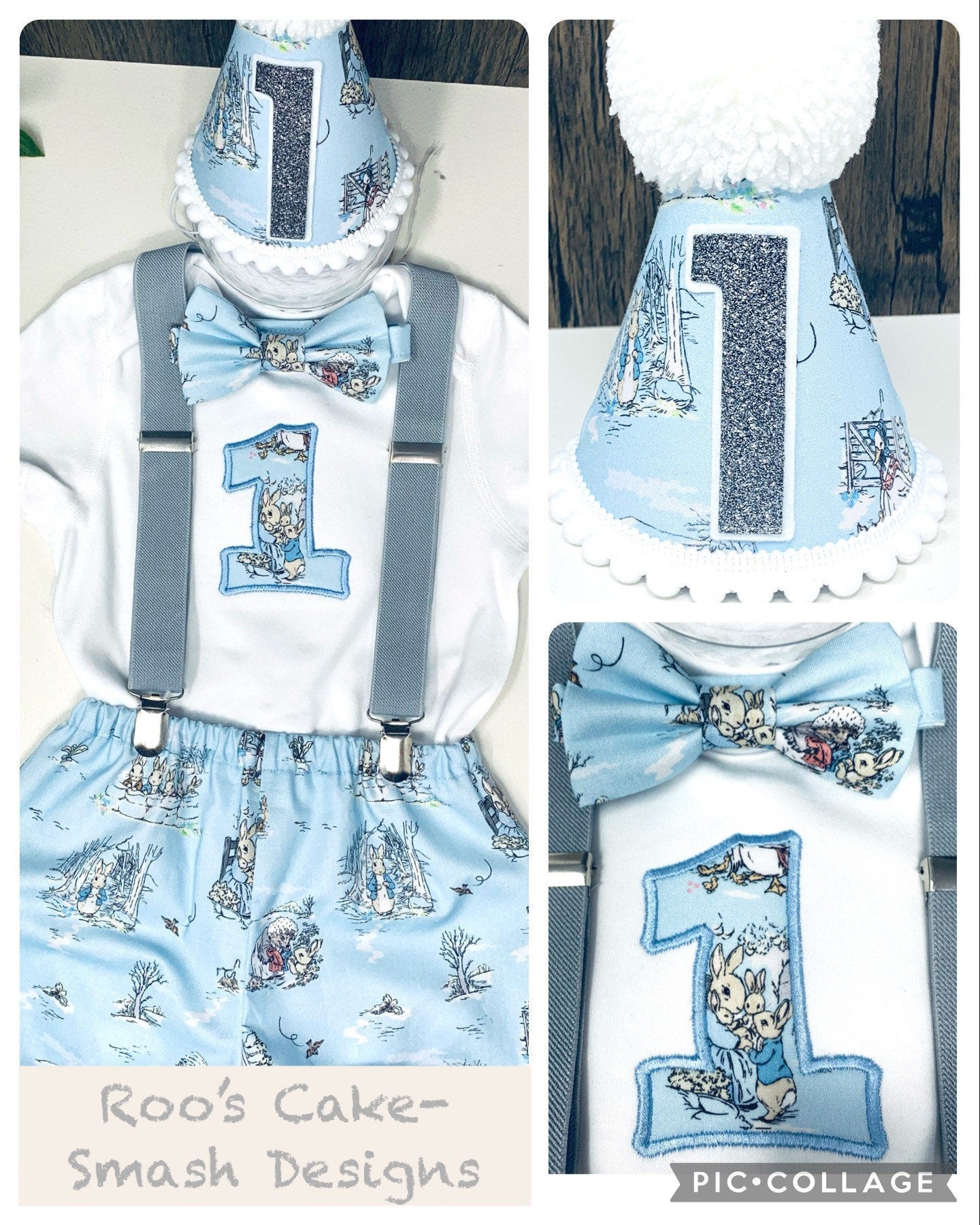 Classic Peter Rabbit Vintage Style Birthday Cake Smash Party Outfit