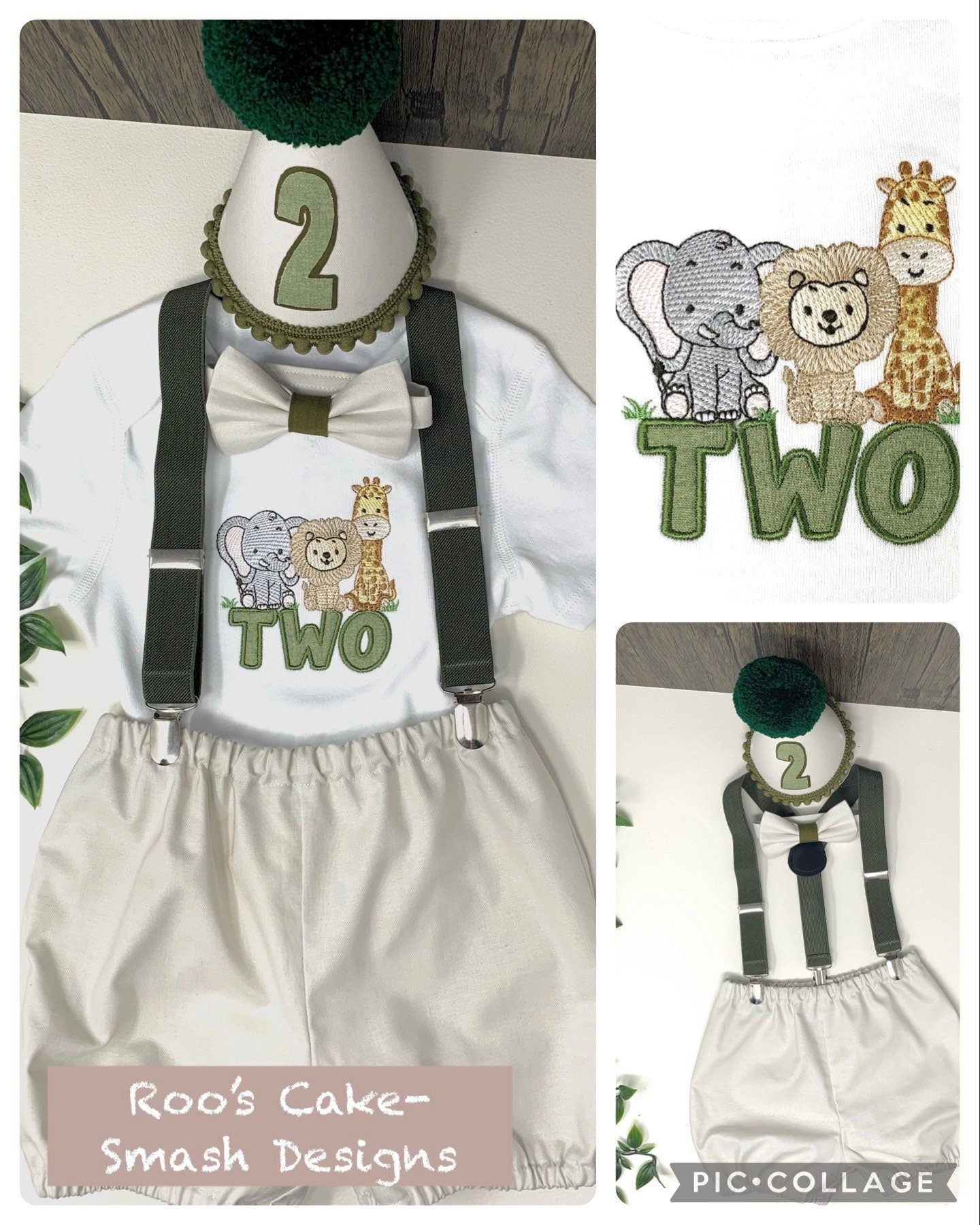 Safari Jungle Birthday Cake Smash Party Outfit