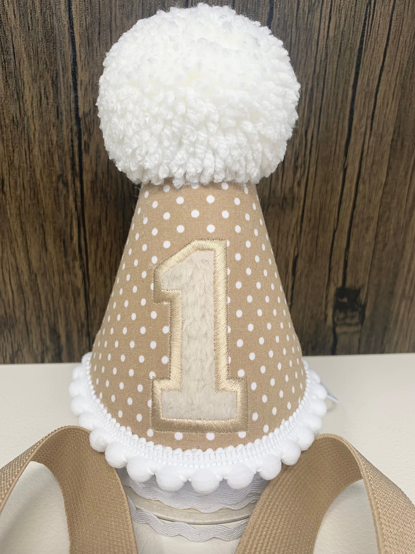 Teddy Bear Tan Polka Dot Sensory Birthday Cake Smash Party Outfit