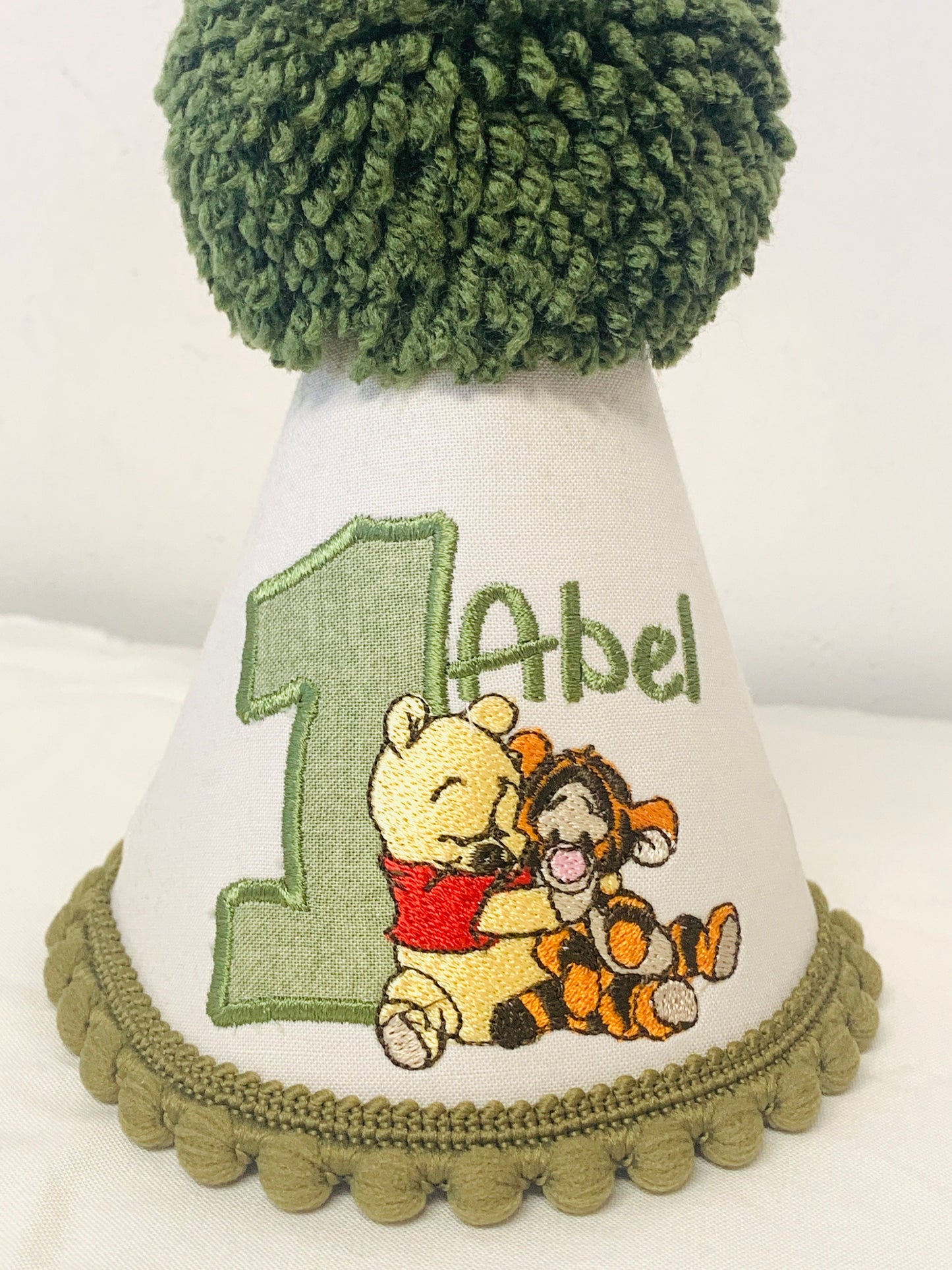 Winnie the Pooh Bear Green Birthday Cake-Smash Party Hat